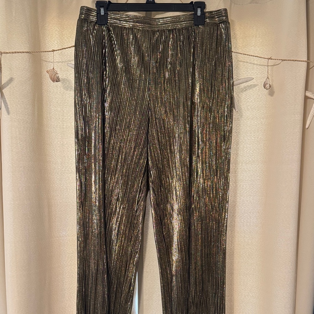 Shimmering Gold Metallic Pants